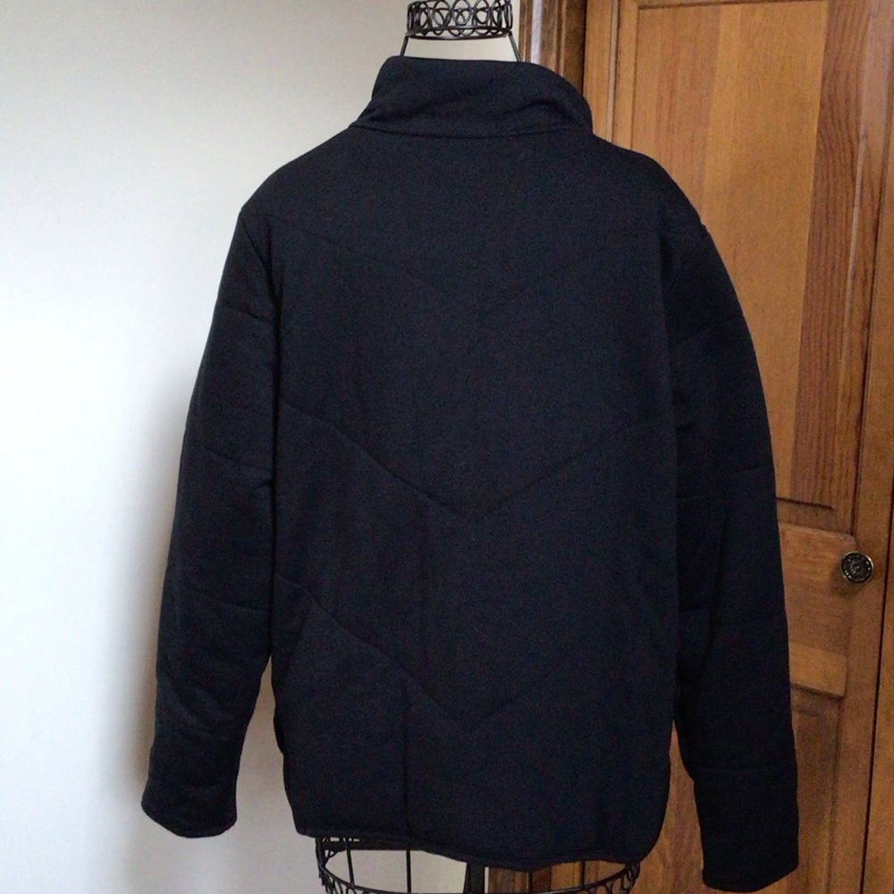 Three Dots Cozy Midweight Insulated Quilted High Low Hem Zip Jacket, Medium - Picture 9 of 11